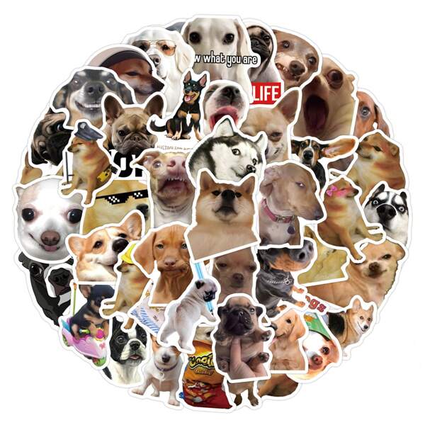 55 pezzi di adesivi divertenti per cani, adesivi estetici in vinile per scrapbooking, diario, computer portatile, paraurti, skateboard, borraccia, computer, telefono, cartoni animati, elmetto e auto