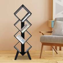 SENDERPICK 4-Tier Bookcase, Modern Bookcase, Floor-Standing Bookcase, New - 黑色 - 查看 3