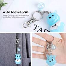 30 piezas Ganchos giratorios de Navidad, anillos divididos y anillos de salto a granel, accesorios para hacer llaveros, suministros de artesanía para hacer llaveros de metal DIY