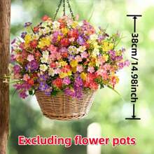 5 Packungen UV-beständige künstliche Gänseblümchenblumen - mehrfarbige Kunststoff-Kunstpflanzen für Garten, Veranda, Fensterbank und Wohndekoration, ideal für Hochzeiten, Verlobungen und ganzjährige Verwendung, im Innen- und Außenbereich, ohne Behälter, geeignet für Ostern, St. Patricks Tag, Ramadan, Muttertag, Memorial Day