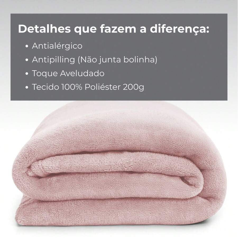 Double Bed Blanket 100% Polyester Flannel: Style And Comfort In Every Detail; Soft Touch/Best Price - Baby Pink - View 1
