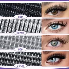 Lash Clusters Kit 1010Pcs 5-Panel Eyelash Curler Set Multiple Styles Mixed Length Eyelash Curler Set Comes With 2 Lash Bond And Seal 2 Lash Removers 1 Tweezer For DIY Eyelash Curler Sets At Home(8-18mm) - 黑色 - 查看 6