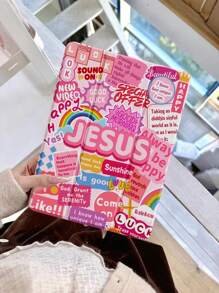 A Beautiful Pink Cute Letter Puzzle Double-Sided Painted Acrylic Transparent Crystal Back Cover, Shockproof, Suitable For IPad 7th Generation, 8th Generation (10.2 Inches) And 10th Generation Protective Cases, With Built-In Pen Slot, Supports Sleep And Wake Functions, Holiday Gift, New Year Gift.