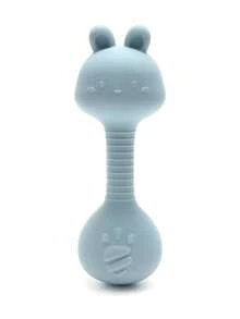 婴儿硅胶牙胶玩具宝宝出牙的第一只摇铃玩具可爱造型易于抓握适合3-6个月婴儿