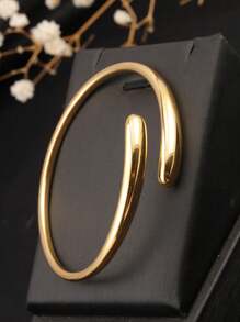 1 Stück 18 Karat vergoldetes Edelstahl übertriebener einfacher, glatter Wassertropfen Armreif, eleganter persönlicher Stil, geeignet für den täglichen Gebrauch von Frauen, tolles Geschenk für Freundin oder beste Freundin