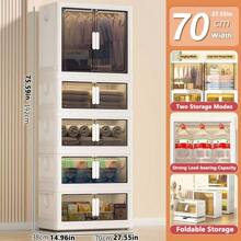 5/4/3/2/1 Layer Simple Wardrobe, Bedroom Assemble Home Use Adult & Baby Clothes Storage Cabinet, Foldable Thick Plastic Organizer Closet For Children