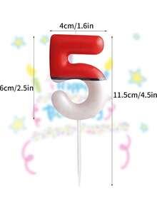 Velas decorativas rojas y blancas con números del 0 al 9 para pastel de cumpleaños o aniversario