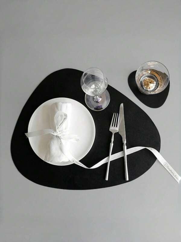 Leather Nordic Creative Placemats, Waterproof & Oilproof & Slip-Resistant Insulating Asymmetrical Coasters For Dining