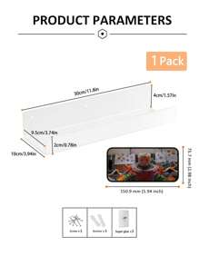 2 Packs White Acrylic Kitchen Storage Rack Spice Rack Organizer For Kitchen Wall Spice Rack Organizer Wall Mounted Storage Rack