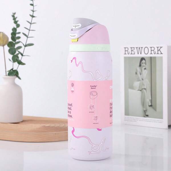 Botella de agua deportiva de acero inoxidable aislada de 32 onzas (950 ml) con pajita para deportes, viajes y escuela. Vaso reutilizable aislado al vacío de metal de gran capacidad de 32 onzas que mantiene las bebidas calientes/frías durante horas, a prueba de condensación. Botella de agua deportiva de 32 onzas para actividades al aire libre, campamento, conducción, regalo de cumpleaños, regalo de Navidad para amantes del fitness de hombres y mujeres.