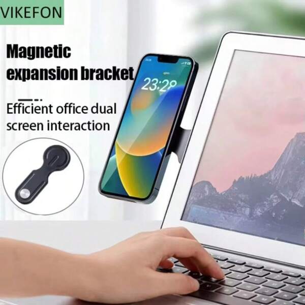 Suporte magnético adesivo para telefone e laptop, suporte extensível portátil para MagSafe iPhone 16-12, Laptop, compatível com iPhone, celular Android, presente para aniversário, família, amigos, suporte para celular, acessórios para celular compatíveis com iPhone, celular Android, presente para aniversário, família, amigos