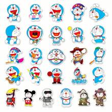 60pcs/Set Doraemon & Cartooon Cat Cute Stickers, Waterproof Stickers For Luggage, Skateboard, Guitar, Car Decoration