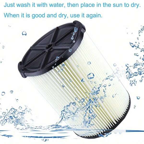 Pleated Filter For RIDGID VF4000 Wet/Dry Washable Vacuum - Garage & Workshop Use