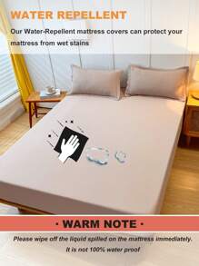 1pc Waterproof Bed Sheet, Bedding, Fitted Sheet, Solid Color Mattress Cover, Soft And Comfortable Bedding For Bedroom, Skin-Friendly Bed Cover, All Seasons, Fits For All Size Beds - Twin, Full, Queen, King, Dustproof Bedspread, Dustproof Non-Slip, Pillow And Pillowcase Not Included, Independence Day,Home Textile, Bedding Gifts, Machine Washable