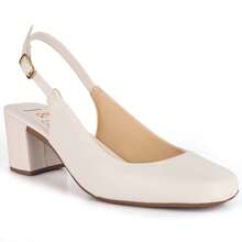 Women's Pumps Medium Thick Heel Patent Leather Formal Work Party Casual Classic Fashion 2025 - trắng - Xem 1