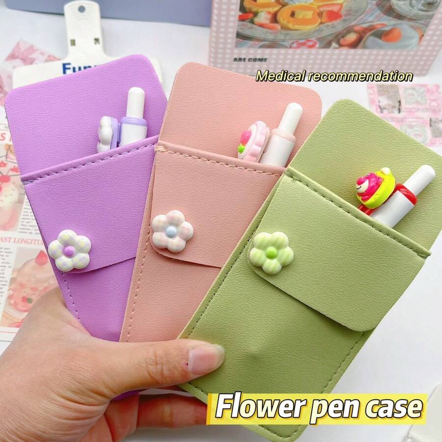 Morandi Nurse Medical Pen Pouch Large Capacity Pocket Pen Holder Thickened Doctor White Coat Workwear Simple Leak-Proof - Cream Floral Pen Pouch - View 1
