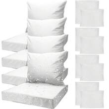 4 Sets Patio Furniture Replacement Chair Cushion Covers For Waterproof Resistant Covers For Seat Yard Garden Deck,24 X 20 Inch, 24 X 24 X 4 Inch - 白色 - 查看 1