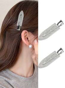 2 pezzi di mollette per capelli con rinoceronti in metallo e glitter, versatili, eleganti, per frangia laterale, adatte per uso quotidiano e da festa, mollette a forma di papera, mollette per capelli
