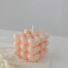 1/2pcs Handmade Cube Candle Heart-Shaped Aromatherapy Candle Gift For Him, A Romantic And Unique Father's Day Gift For His Husband, A Christmas Valentine's Day Anniversary Birthday Gift For His Husband, A Novel Scented Soy Candle Valentine Day - Multicolor - View 14