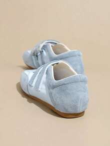 Vintage Red Versatile Hook And Loop Mary Jane Shoes For Women, 2025 Spring New Casual Round Toe Flat Shoes [Run Small, Please Order According To Size Chart],Ballet Flats - Blue - View 4