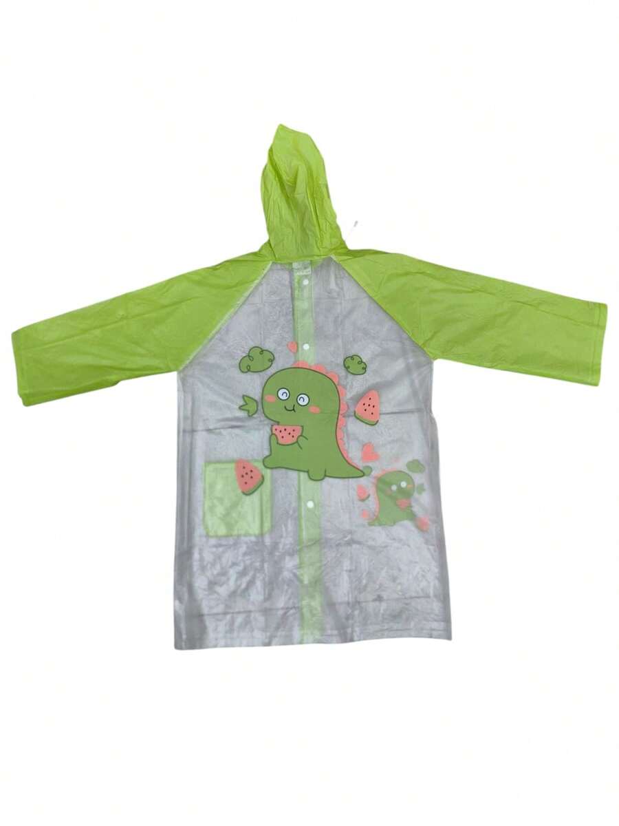 Transparent Raincoat For Children With Various Designs And Sizes - Green - View 1
