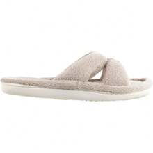 Entrega local--Zapatilla de mujer Signature X-Slide, con ribete de satén y espuma de memoria - Gris pardo - Ver 2