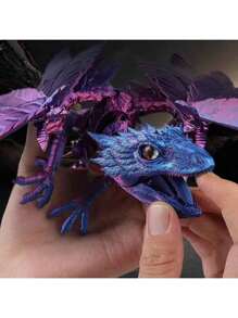 Juguete de modelo impreso en 3D, juguete de dragón volador genial con boca móvil, dragón emplumado impreso en 3D, modelo de dragón volador, modelo de juguete de dragón con articulaciones móviles, decoración de escritorio para el hogar, modelo de juguete de dragón coleccionable