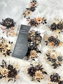 20 张/包复古深色主题大型花卉 PET 贴纸，适用于剪贴簿、日记 DIY、装饰相册、杂志学校用品、返校 - 彩色 - 查看 7