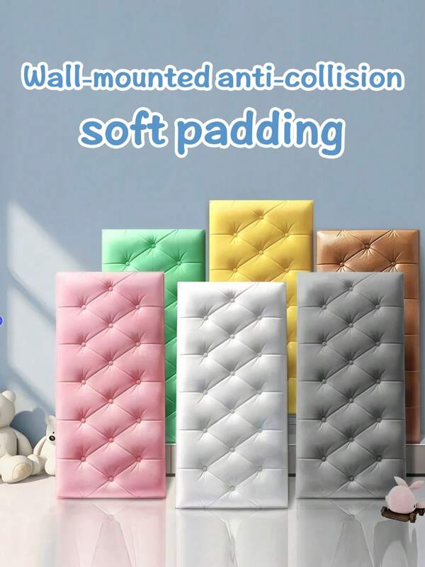 6 Stücke 70cm*35cm 3D selbstklebende Schaumstoffwandpaneele, lederbezogene Deko Anti-Kollisions Soft Kissen Tapete für Wandverkleidung, Zimmer, Bett-Kopfteile, wasserdicht, schalldämmend, wärmeisolierend, stoßfeste Wanddekoration