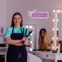 Custom LED Neon Sign With Scissors & Comb Design - USB-Powered Multi-Color Wall Decor For Salons, Spas, Home & Retail Shops - Durable Plastic & Acrylic Construction, Button Control, Wall-Mounted Lighting, Neon Signs For Wall Decor, Retail Display
