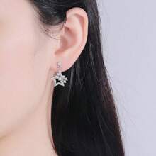 Orecchini in argento sterling 925, orecchini a perno con stella in zirconia cubica alla moda, delicati per uso quotidiano, regalo di compleanno