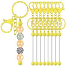 8 Stücke/Set Schlüsselanhänger Seile mit Perlen, gemischte Farbkombination DIY Handgemachte Geschenke, Frauen Schlüsselanhänger mit Perlen, blanke Schlüsselanhänger mit Perlen, DIY Metallschlüsselanhänger Seile, Schlüsselanhänger mit Perlen Zubehör für DIY, Anhänger, Basteln, Taschendekoration und mehr