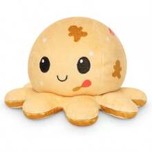 TeeTurtle - Reversible Octopus Plushie - Love + Hate - Cute Sensory Fidget Stuffed Animals That Show Your Mood - Valentine's Day!4 Inch - 薑餅 - 查看 1