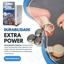 60 Baterias / Pilhas para Aparelho Auditivo EXTRA POWER - tamanho 312