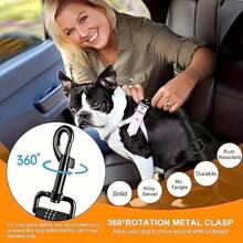 Adjustable Two-In-One Pet Car Seat Belt, Retractable Elastic Reflective Dog Leash, Seat Belt Made Of Durable Polyester Fiber, Washable By Hand, With Safety Buckle And Elastic Elastic Buffer, Which Is Very Suitable For Safe Travel With Dogs.