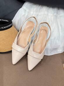 Simple Flat Toe Ring Hollow Out Breathable Pointed Toe Sandals, Elegant And Versatile For Teenagers, Suitable For Various Occasions