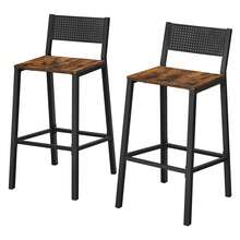 Bar Stool Set Of 2, Bar Chairs For Kitchen, Dining Room, Office, Industrial - Brown and Black - View 3
