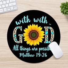 Mousepad Redondo com Base de Borracha Antiderrapante, Mousepad Engraçado, Adequado para Mouse de Computador Sem Fio de Mesa, Escritório e Casa, Suprimentos de Escritório Decorativos, Um Presente Adorável para Mulheres e Meninas
