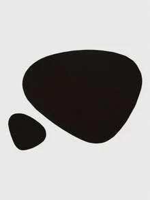 Alas Meja Makan Kulit Bergaya Nordik Kreatif, Tahan Air & Tahan Minyak & Anti Selip, Alas Gelas Asimetris untuk Ruang Makan - Hitam - View 5