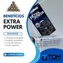 60 Baterias / Pilhas para Aparelho Auditivo EXTRA POWER - tamanho 312