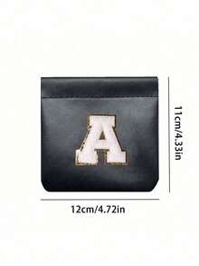 Sac de rangement en PU blanc brodé avec initiales et bande élastique, sac de rangement automatique, sac cosmétique, porte-clés, rangement pour rouge à lèvres, rangement pour câble de données, sac de voyage pour ranger les articles, cadeau pour la famille et les amis, petit sac de rangement, sac cadeau pour réunion annuelle, sacs essentiels de voyage, vacances d'été, rentrée scolaire, sac pour l'école, sac de voyage pour femmes, sac de maquillage de voyage - Noir - Voir 11