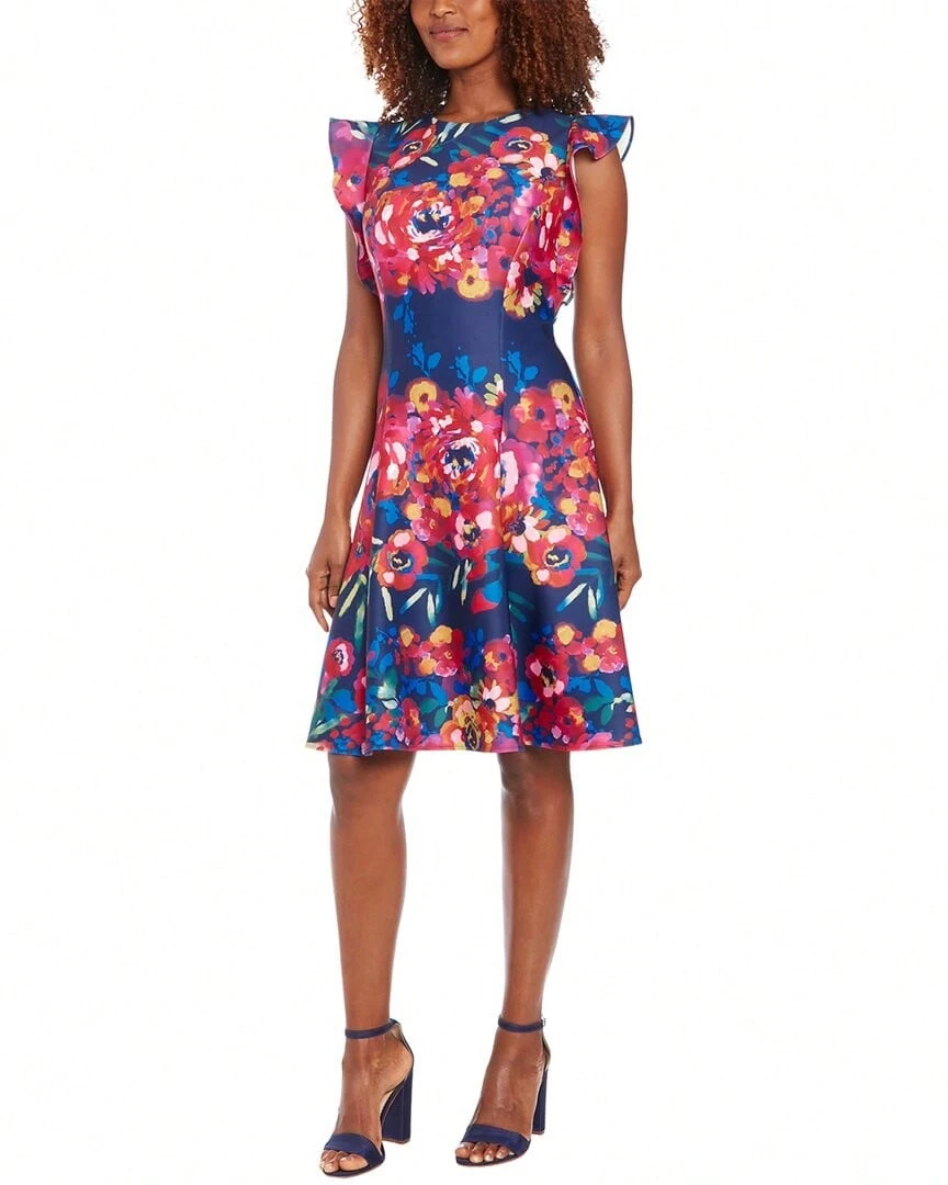 London Times A-Line Dress - Multicolor - View 1