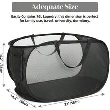 Hkr6485 4 Pack Durable Collapsible Laundry Baskets Mesh Foldable Laundry Basket Pop Up Laundry Hamper With Pocket Clothes Hamper With Reinforced Handles For Laundry Bathroom Room Dorm Or Travel - Gray+Black+Navy+Green-PopHorizontal - View 3