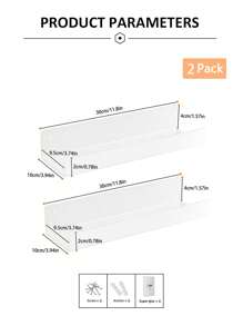 2 Packs White Acrylic Kitchen Storage Rack Spice Rack Organizer For Kitchen Wall Spice Rack Organizer Wall Mounted Storage Rack