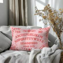 MEMNUN 1pc/2pcs Mysterious Ouija Board Pattern Pink Printed Polyester Pillow Cover [No Pillow Insert], 11.81*19.71in(30*50cm)/15.75*23.62in(40*60cm), [Single-Sided Printing], Daily Decor Lumbar Cushion Cover, Room Decor, Home Decor, Bedroom Decor, Room Decoration Stuff For Sofa, Bed, Living Room, Bedroom, Car, Office, Hotel, All Seasons, Perfect Gift For Family And Friends - Multicolor - View 6