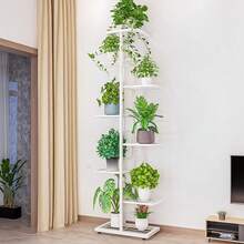 8-Tier Metal Plant Stand, Tiered Plant Stand With 9 Pots, Corner Plant Rack, Flower Pot Display Shelf For Patio, Garden, Corner, Balcony, Living Room - trắng - Xem 3