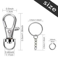 30 piezas Ganchos giratorios de Navidad, anillos divididos y anillos de salto a granel, accesorios para hacer llaveros, suministros de artesanía para hacer llaveros de metal DIY