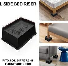 MYMULIKE Bed Risers 6 Inch Heavy Duty, Oversized Furnitures Risers 6 Inch Support 6000 Lbs, Bed Table Rising Blocks, Fits For Couch, Sofa, Chair, Furniture Lifts 4 Pack - 2 Inch - View 4