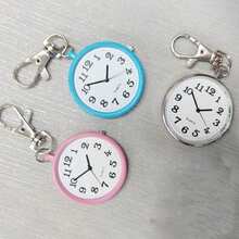 Women's Multicolor Luminous Watch Keychain Pendant,Pocket Watch Chain Fashion Buckle Watch Delicate Design Watch Vintage Pocket Watch, Suitable For Nurses, Students And Exams, Creative Mini Pocket Watch, Gift For Classmates And Couples - Multicolor - View 3