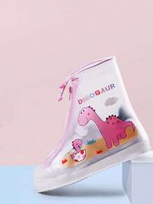 1 Pair White Waterproof Shoe Covers For Elementary Students, Outdoor Rainproof Wear-Resistant Shoe Covers - A - View 4